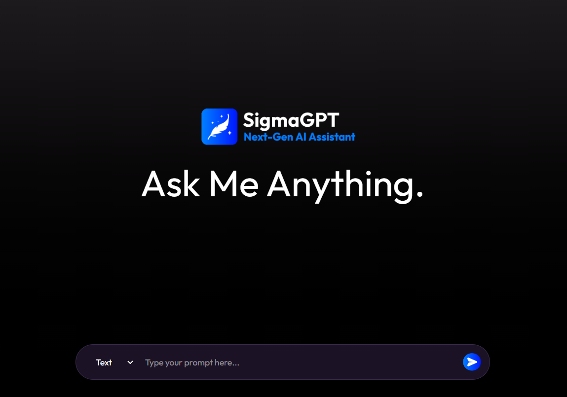 SigmaGPT — Next Gen Multi-Model AI Chat Application